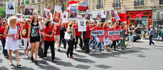 Manifestation pour la fermeture des abattoirs