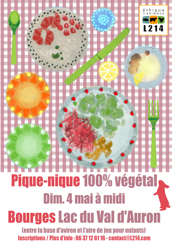 Affiche du pique-nique végétalien de Bourges