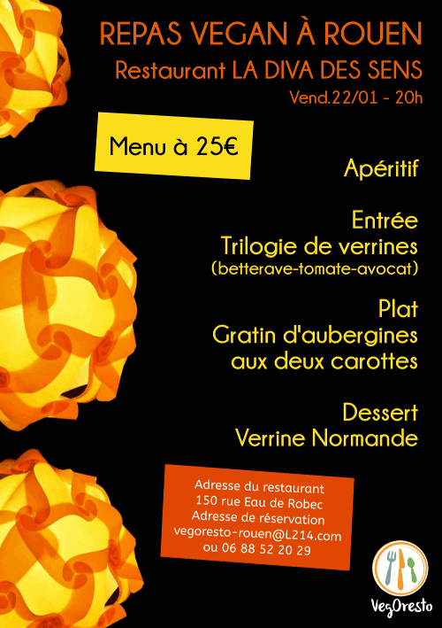 menu vegan à Rouen