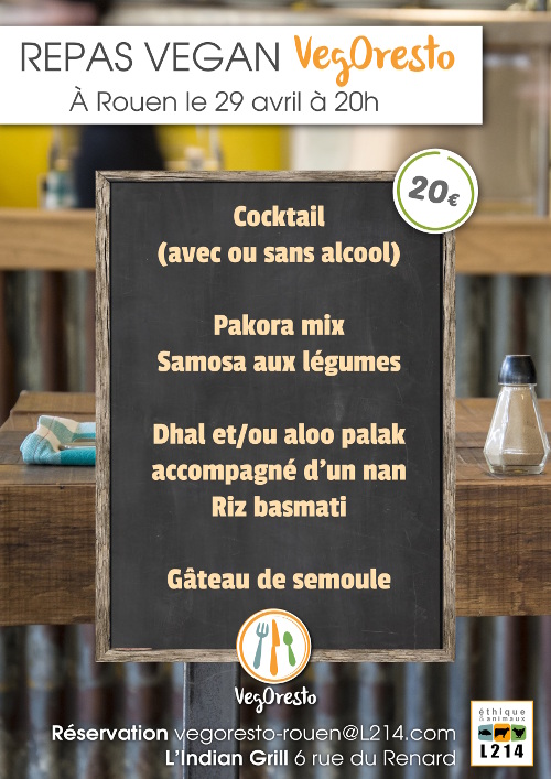 menu vegan à Rouen