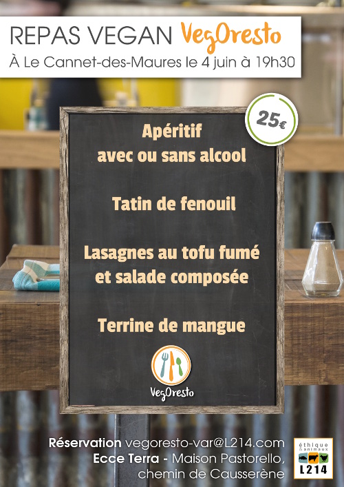 menu vegan à le Cannet-des-Maures