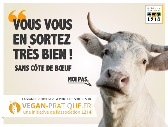 affiche metro L214 pour vegan pratique