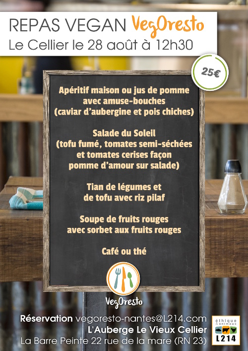 menu vegan près de Nantes