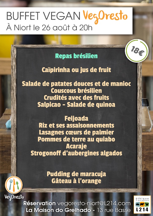 menu vegan à Niort