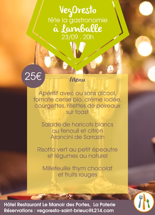 menu vegan à Lamballe