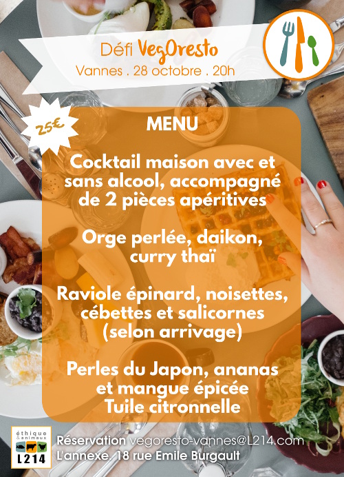 menu vegan à Rennes