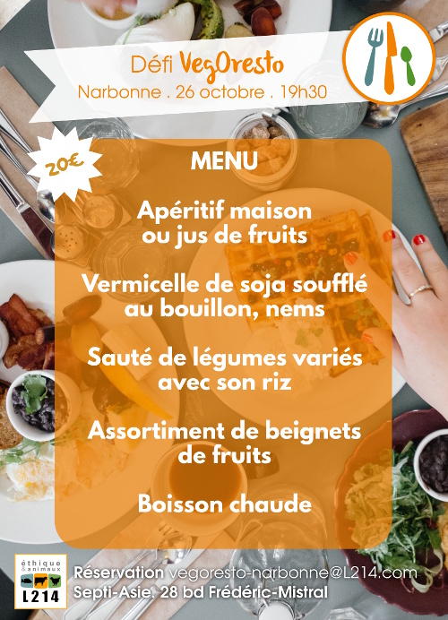 menu vegan à Narbonne