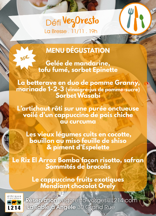 menu vegan La Bresse