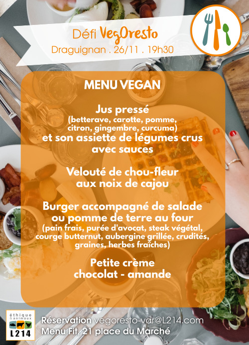 menu vegan Draguignan