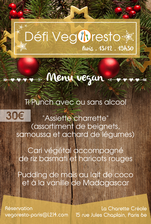 menu vegan Paris