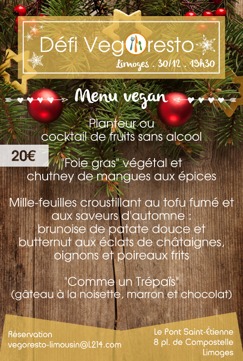 menu vegan Limoges