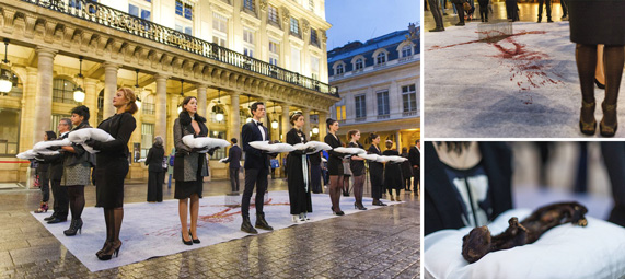 Action contre la fourrure à Paris